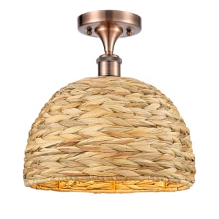 A thumbnail of the Innovations Lighting 516-1C-13-12 Woven Rattan Semi-Flush Antique Copper / Natural