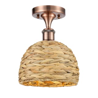 A thumbnail of the Innovations Lighting 516-1C-11-8 Woven Rattan Semi-Flush Antique Copper / Natural