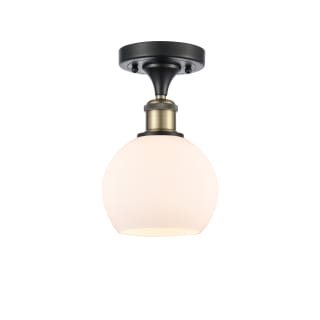 A thumbnail of the Innovations Lighting 516-1C-10-6 Athens Semi-Flush Black Antique Brass / Matte White