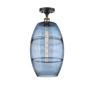 A thumbnail of the Innovations Lighting 516-1C-20-10 Vaz Semi-Flush Black Antique Brass / Blue