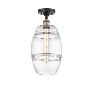 A thumbnail of the Innovations Lighting 516-1C-12-8 Vaz Semi-Flush Black Antique Brass / Clear