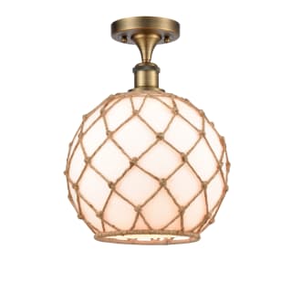 A thumbnail of the Innovations Lighting 516 Large Farmhouse Rope Brushed Brass / White Glass with Brown Rope