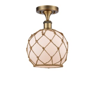 A thumbnail of the Innovations Lighting 516 Farmhouse Rope Brushed Brass / White Glass with Brown Rope