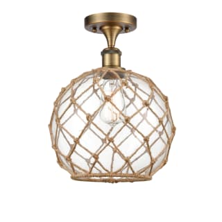 A thumbnail of the Innovations Lighting 516 Large Farmhouse Rope Brushed Brass / Clear Glass with Brown Rope