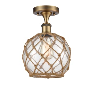 A thumbnail of the Innovations Lighting 516 Farmhouse Rope Brushed Brass / Clear Glass with Brown Rope