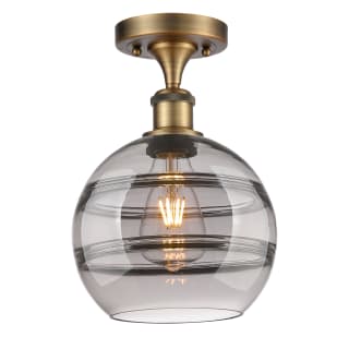 A thumbnail of the Innovations Lighting 516-1C-12-8 Rochester Semi-Flush Brushed Brass / Smoked