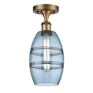 A thumbnail of the Innovations Lighting 516-1C-10-6 Vaz Semi-Flush Brushed Brass / Blue