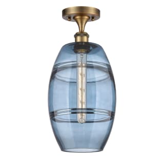 A thumbnail of the Innovations Lighting 516-1C-12-8 Vaz Semi-Flush Brushed Brass / Blue