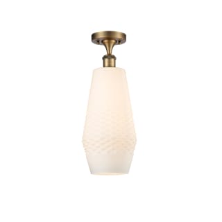 A thumbnail of the Innovations Lighting 516-1C-19-7 Windham Semi-Flush Brushed Brass / White