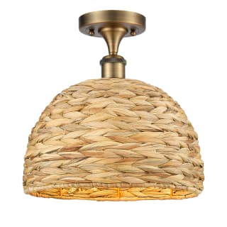 A thumbnail of the Innovations Lighting 516-1C-13-12 Woven Rattan Semi-Flush Brushed Brass / Natural