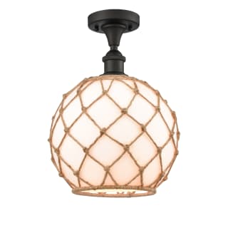 A thumbnail of the Innovations Lighting 516 Large Farmhouse Rope Oil Rubbed Bronze / White Glass with Brown Rope