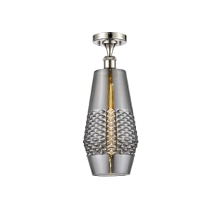 A thumbnail of the Innovations Lighting 516-1C-19-7 Windham Semi-Flush Polished Nickel / Smoked