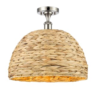 A thumbnail of the Innovations Lighting 516-1C-15-16 Woven Rattan Semi-Flush Polished Nickel / Natural