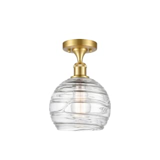 A thumbnail of the Innovations Lighting 516-1C-13-8 Athens Semi-Flush Satin Gold / Clear Deco Swirl