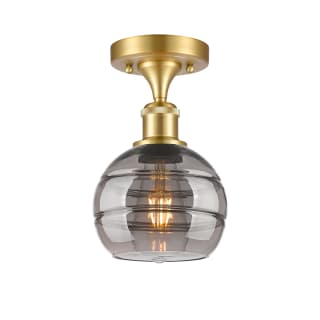 A thumbnail of the Innovations Lighting 516-1C-10-6 Rochester Semi-Flush Satin Gold / Smoked