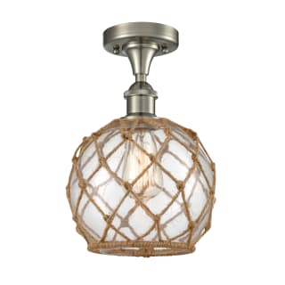 A thumbnail of the Innovations Lighting 516 Farmhouse Rope Brushed Satin Nickel / Clear Glass with Brown Rope