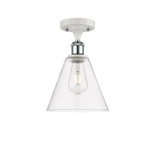 A thumbnail of the Innovations Lighting 516-1C-12-8 Berkshire Semi-Flush White and Polished Chrome / Clear