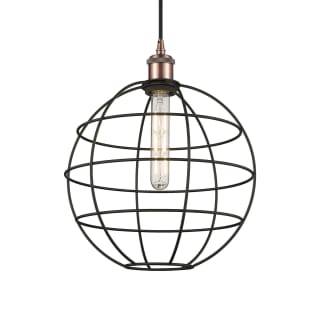 A thumbnail of the Innovations Lighting 516-1P-15-12 Lake Placid Pendant Antique Copper / Matte Black