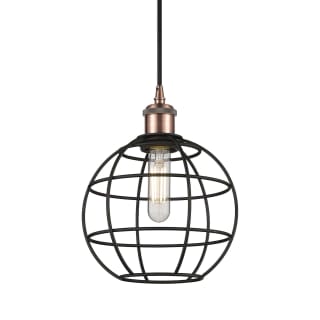 A thumbnail of the Innovations Lighting 516-1P-11-8 Lake Placid Pendant Antique Copper / Matte Black