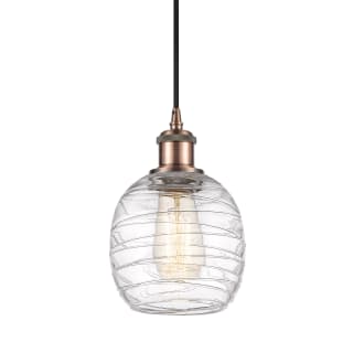 A thumbnail of the Innovations Lighting 516-1P-9-6 Belfast Pendant Deco Swirl / Antique Copper