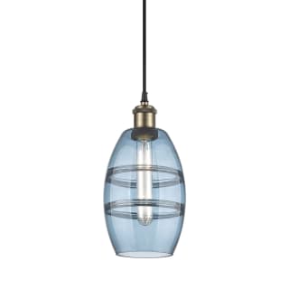 A thumbnail of the Innovations Lighting 516-1P-9-6 Vaz Pendant Black Antique Brass / Princess Blue