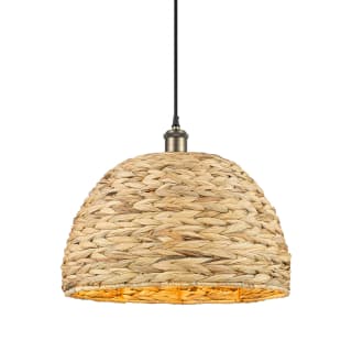 A thumbnail of the Innovations Lighting 516-1P-13-16 Woven Rattan Pendant Black Antique Brass / Natural