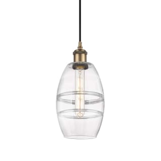 A thumbnail of the Innovations Lighting 516-1P-9-6 Vaz Pendant Brushed Brass / Clear