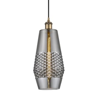 A thumbnail of the Innovations Lighting 516-1P-17-7 Windham Pendant Brushed Brass / Smoked