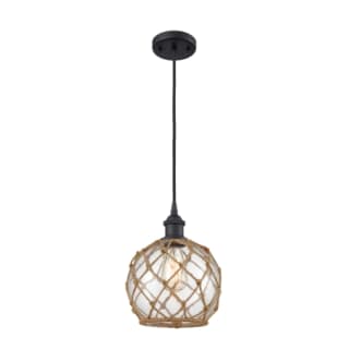 A thumbnail of the Innovations Lighting 516-1P Farmhouse Rope Matte Black / Clear Glass with Brown Rope