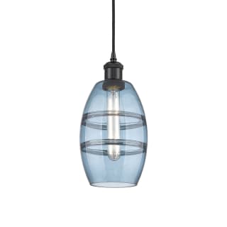 A thumbnail of the Innovations Lighting 516-1P-9-6 Vaz Pendant Matte Black / Princess Blue