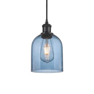 A thumbnail of the Innovations Lighting 516-1P-10-6 Bella Pendant Matte Black / Princess Blue