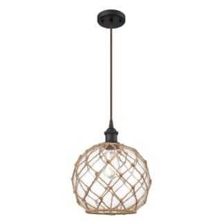 A thumbnail of the Innovations Lighting 516-1P Large Farmhouse Rope Oil Rubbed Bronze / Clear Glass with Brown Rope