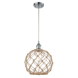 A thumbnail of the Innovations Lighting 516-1P Large Farmhouse Rope Polished Chrome / Clear Glass with Brown Rope
