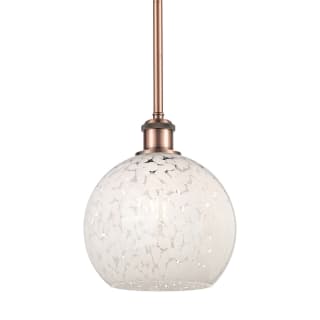 A thumbnail of the Innovations Lighting 516-1S-10-8 White Mouchette Pendant Antique Copper / White Mouchette