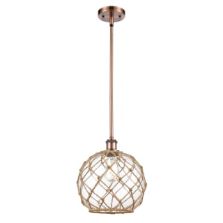 A thumbnail of the Innovations Lighting 516-1S Large Farmhouse Rope Antique Copper / Clear Glass with Brown Rope