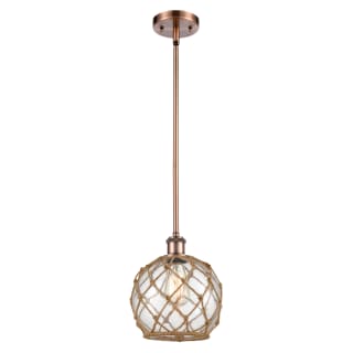 A thumbnail of the Innovations Lighting 516-1S Farmhouse Rope Antique Copper / Clear Glass with Brown Rope