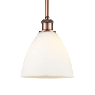 A thumbnail of the Innovations Lighting 516-1S-10-8 Bristol Pendant Antique Copper / Matte White