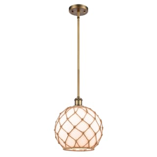 A thumbnail of the Innovations Lighting 516-1S-10RW Ballston Brushed Brass / White Large Farmhouse Glass / Brown Rope