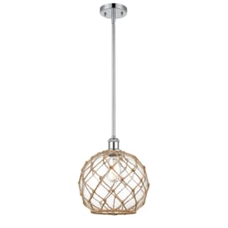 A thumbnail of the Innovations Lighting 516-1S Large Farmhouse Rope Polished Chrome / Clear Glass with Brown Rope