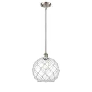 A thumbnail of the Innovations Lighting 516-1S Large Farmhouse Rope Brushed Satin Nickel / Clear Glass with White Rope