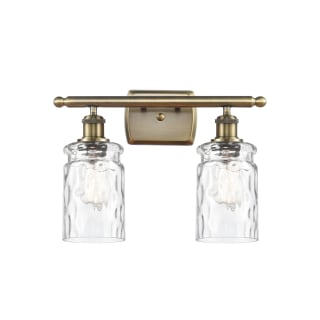 A thumbnail of the Innovations Lighting 516-2W-12-16 Candor Vanity Clear Water Glass / Antique Brass