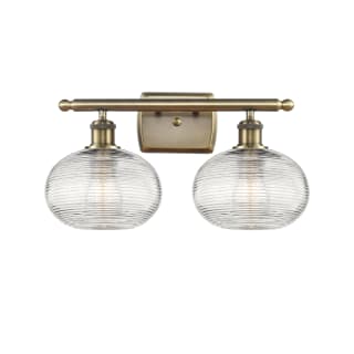 A thumbnail of the Innovations Lighting 516-2W-10-18 Ithaca Vanity Antique Brass / Clear Ithaca