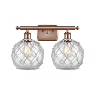 A thumbnail of the Innovations Lighting 516-2W Farmhouse Rope Antique Copper / Clear / White