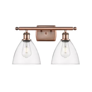 A thumbnail of the Innovations Lighting 516-2W-11-18 Bristol Vanity Antique Copper / Clear