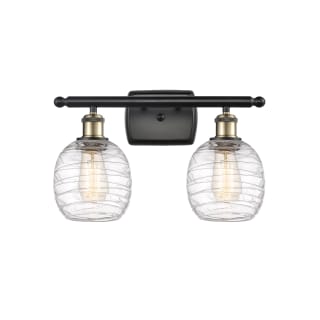 A thumbnail of the Innovations Lighting 516-2W-11-16 Belfast Vanity Black Antique Brass / Deco Swirl