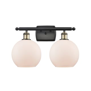 A thumbnail of the Innovations Lighting 516-2W-12-18 Athens Vanity Black Antique Brass / Matte White