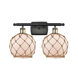 A thumbnail of the Innovations Lighting 516-2W Farmhouse Rope Black Antique Brass / White / Brown