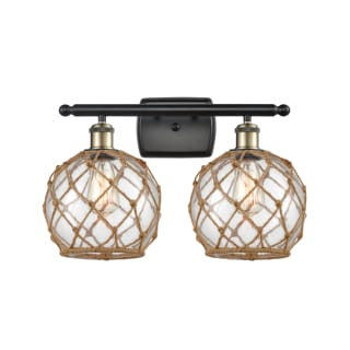 A thumbnail of the Innovations Lighting 516-2W Farmhouse Rope Black Antique Brass / Clear / Brown