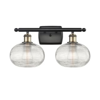 A thumbnail of the Innovations Lighting 516-2W-10-18 Ithaca Vanity Black Antique Brass / Clear Ithaca