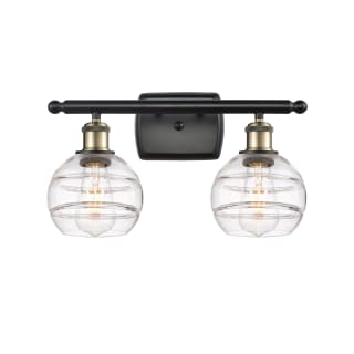 A thumbnail of the Innovations Lighting 516-2W-9-16 Rochester Vanity Black Antique Brass / Clear